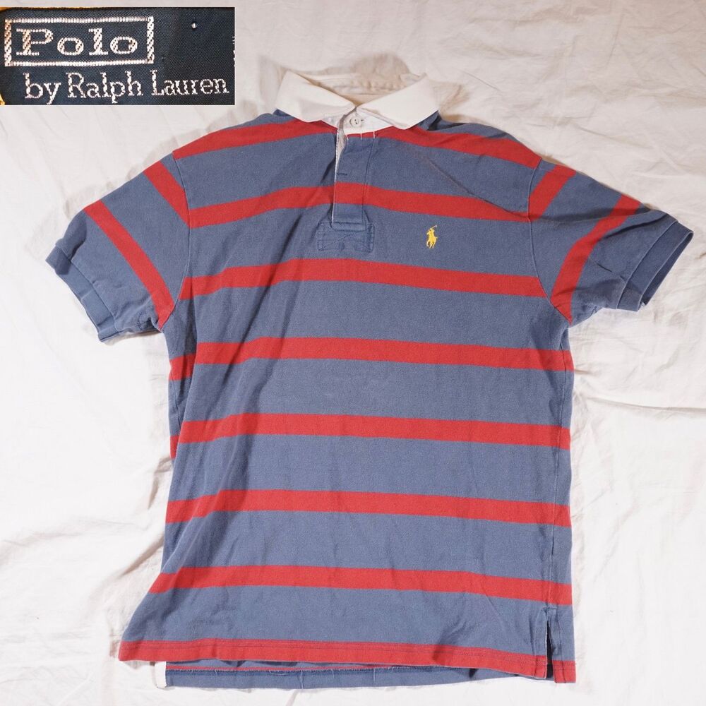 Polo Ralph Lauren Rugby Striped Short Sleeve Shirt Mens Medium